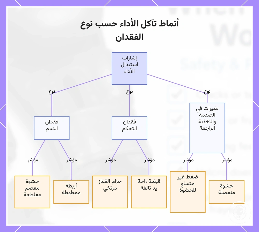 أنماط تآكل الأداء حسب نوع الفقدان