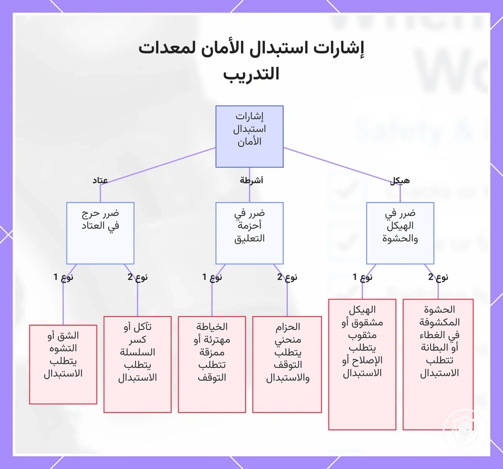 إشارات استبدال الأمان لمعدات التدريب