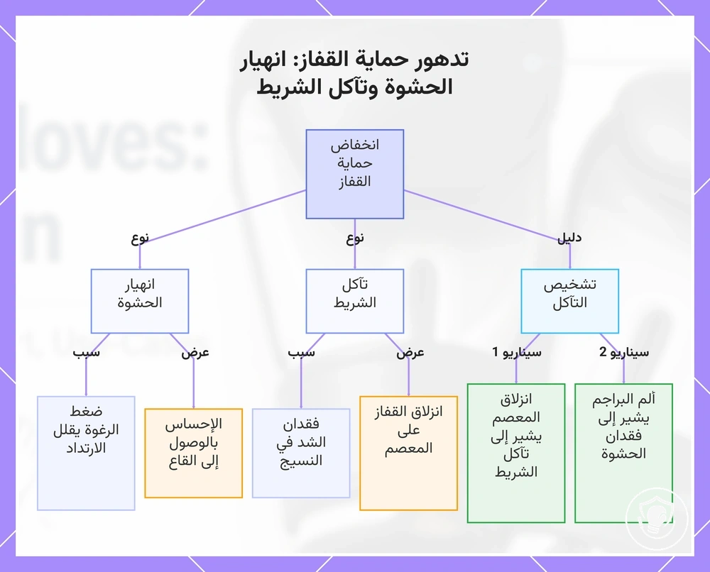 تدهور حماية القفاز: انهيار الحشوة وتآكل الشريط