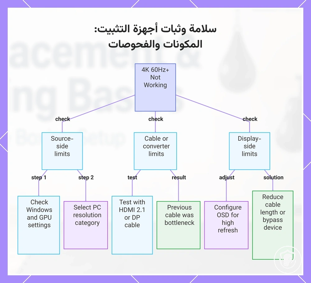 سلامة وثبات أجهزة التثبيت: المكونات والفحوصات