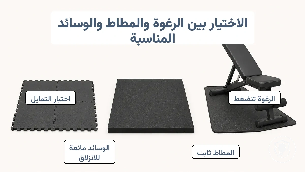 مقارنة بين بلاط الفوم والأرضيات المطاطية والوسائد المانعة للانزلاق لحماية أرضية المعدات