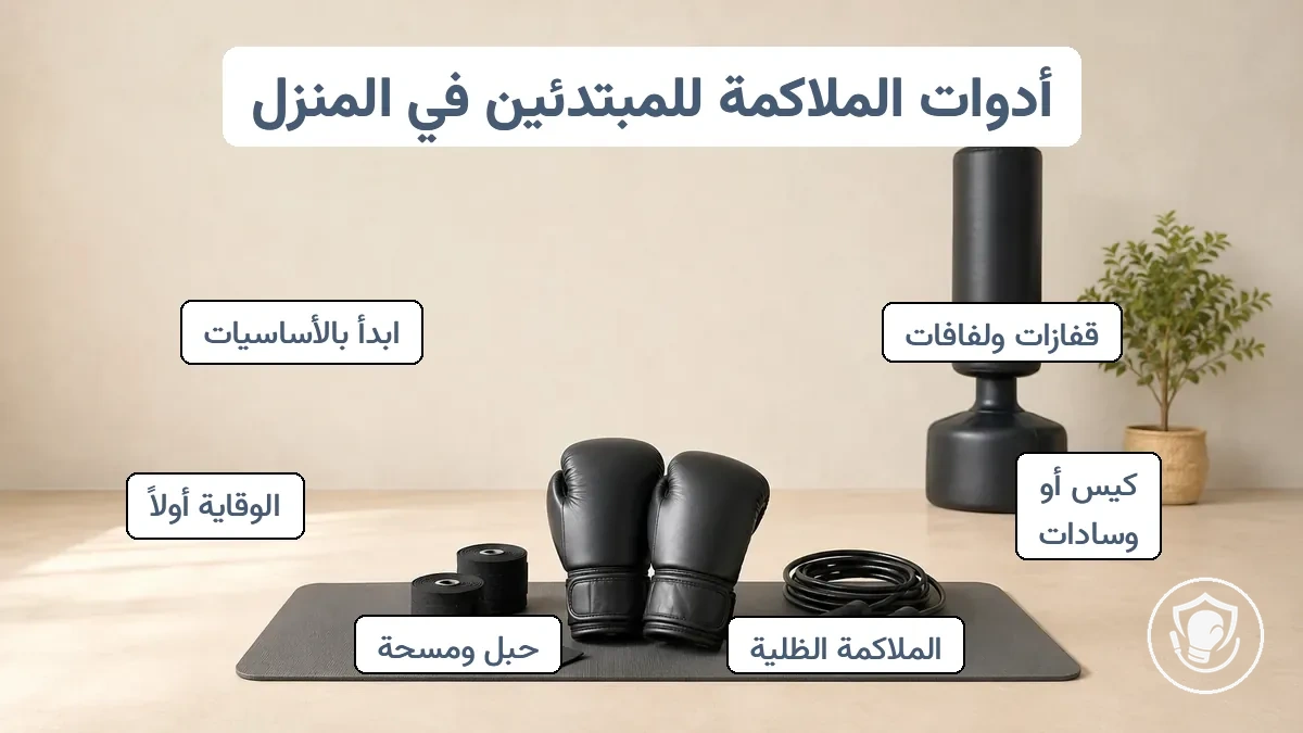 أساسيات مجموعة بدء الملاكمة المنزلية للمبتدئين تشمل القفازات واللفافات والحقيبة