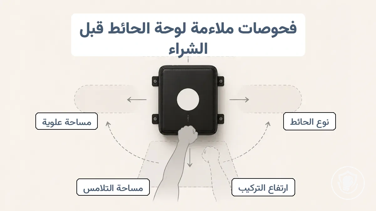 مثال مشروح لارتفاع وسادة اللكم المثبتة على الجدار ومنطقة التلامس الآمنة في تجهيز ملاكمة منزلي صغير.