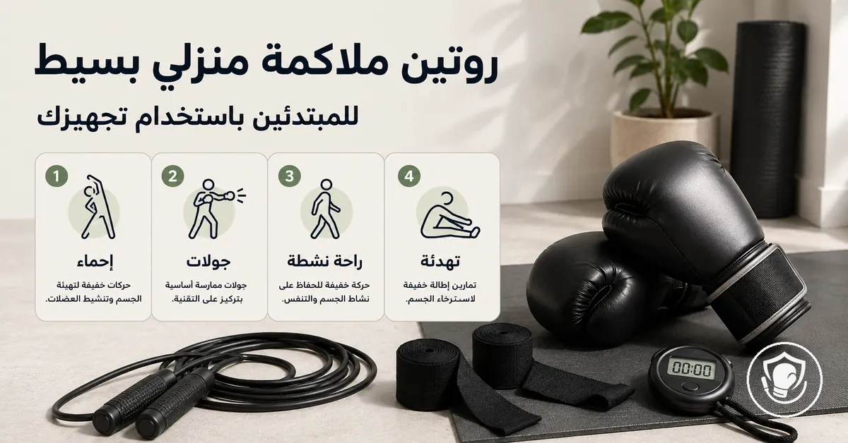 روتين ملاكمة بسيط للمبتدئين في المنزل باستخدام معدات شائعة