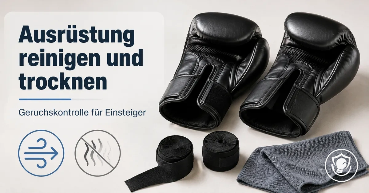 Reinigungs- und Trocknungsroutine für Boxausrüstung zu Hause, um Geruch zu reduzieren