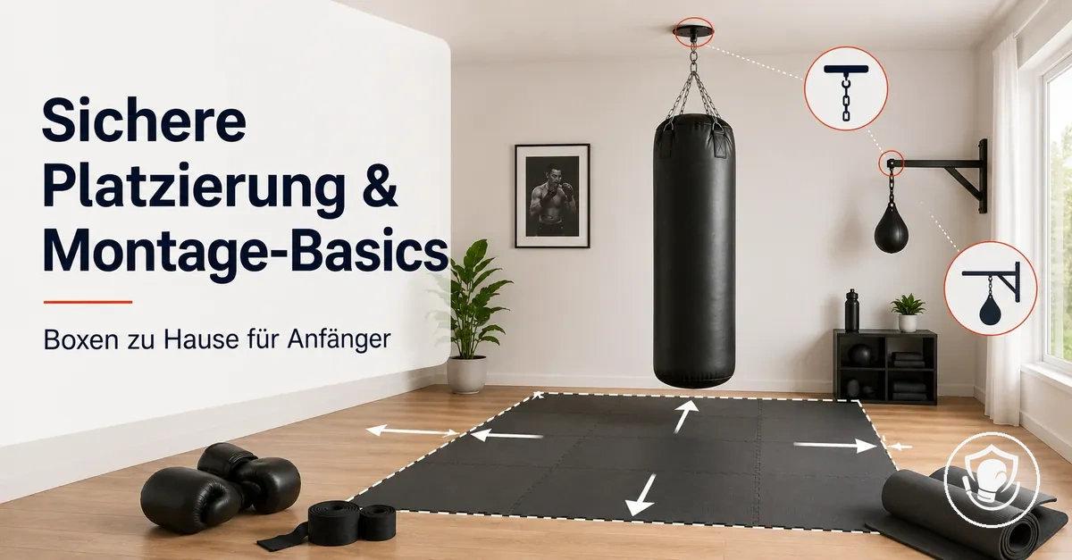 Sichere Platzierung und Montage-Plan für Boxausrüstung im Heimtraining