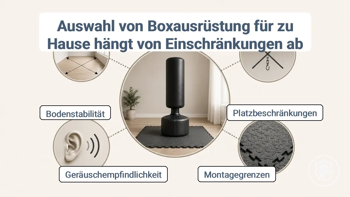 Boxausrüstung für zu Hause, beeinflusst durch Platz, Montagegrenzen, Lärm und Bodenstabilität