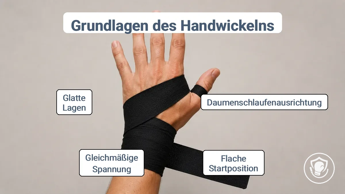 Daumenschlaufen-Ausrichtung und korrekte Startrichtung auf dem Handrücken