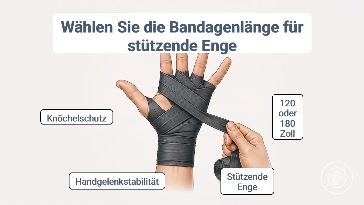 Darstellung des korrekten Wickeldrucks der Handbandagen um Handgelenk und Knöchel