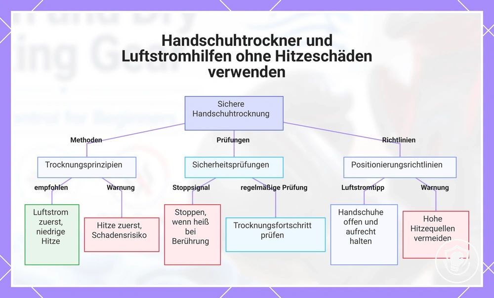 Handschuhtrockner und Luftstromhilfen ohne Hitzeschäden verwenden