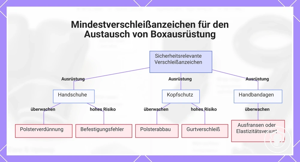 Mindestverschleißanzeichen für den Austausch von Boxausrüstung