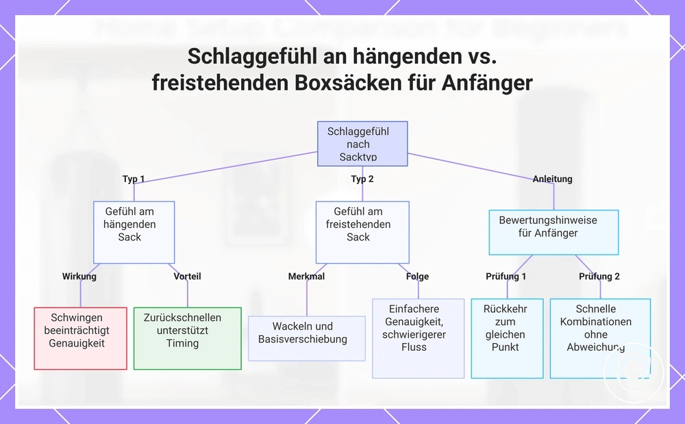 Schlaggefühl an hängenden vs. freistehenden Boxsäcken für Anfänger