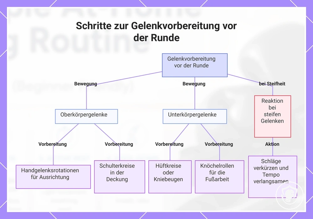 Schritte zur Gelenkvorbereitung vor der Runde