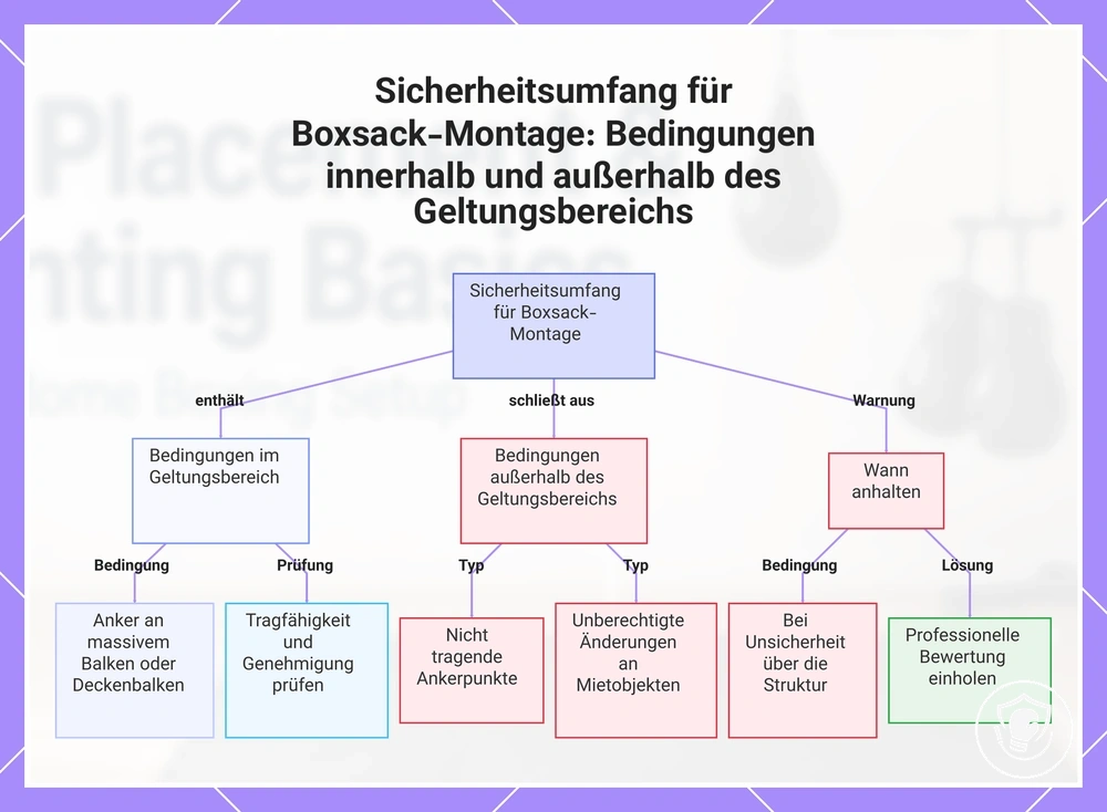 Sicherheitsumfang für Boxsack-Montage: Bedingungen innerhalb und außerhalb des Geltungsbereichs