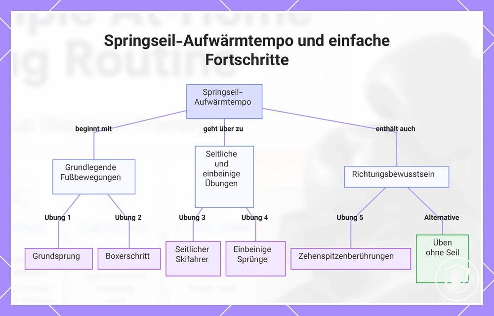 Springseil-Aufwärmtempo und einfache Fortschritte