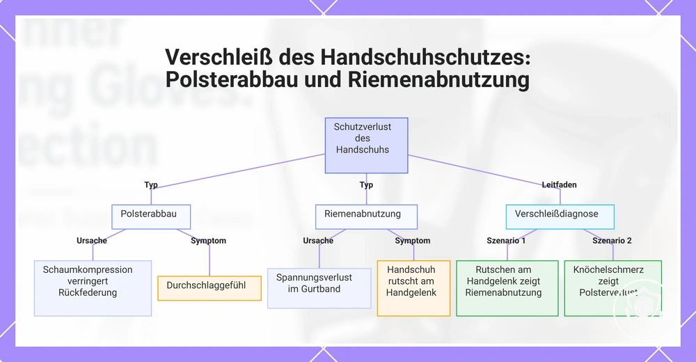 Verschleiß des Handschuhschutzes: Polsterabbau und Riemenabnutzung