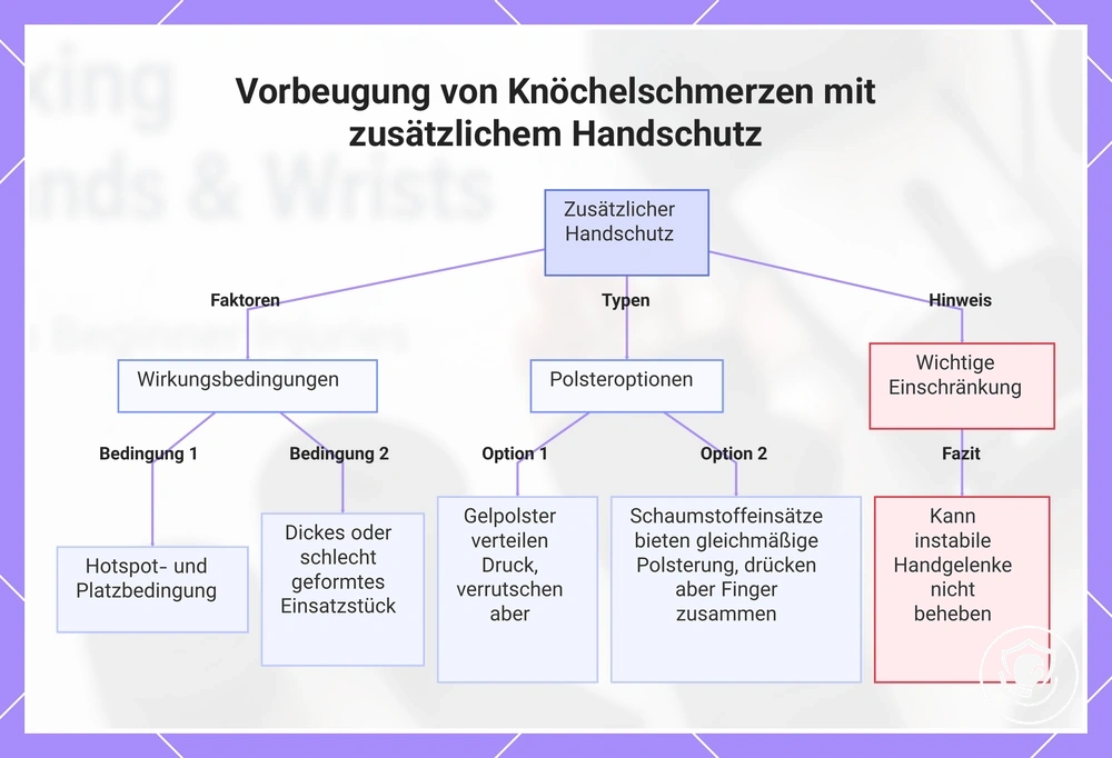 Vorbeugung von Knöchelschmerzen mit zusätzlichem Handschutz