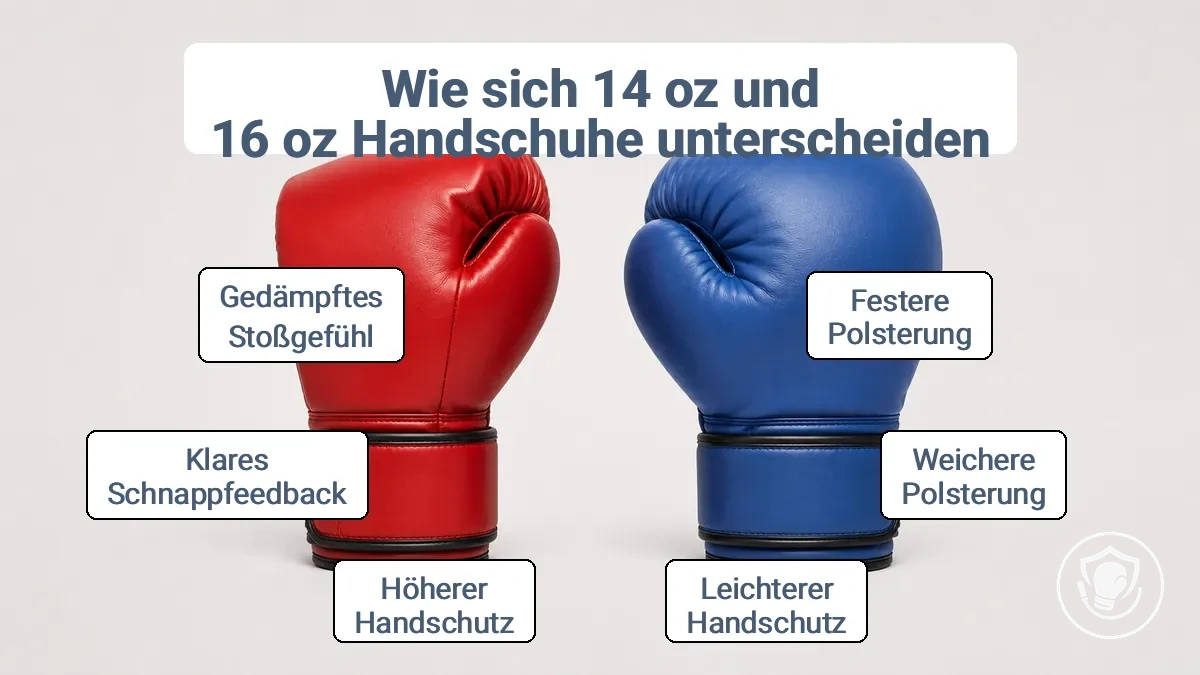 Vergleich des Polstergefühls und Schutzes von 14 oz und 16 oz Boxhandschuhen