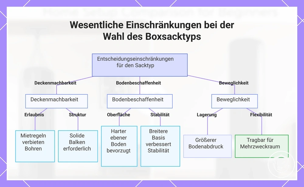 Wesentliche Einschränkungen bei der Wahl des Boxsacktyps