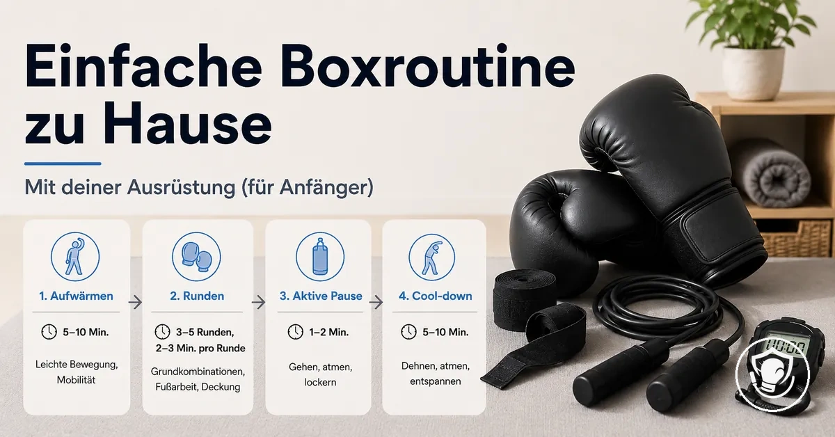 Einfache Boxroutine für Anfänger zu Hause mit gängiger Ausrüstung