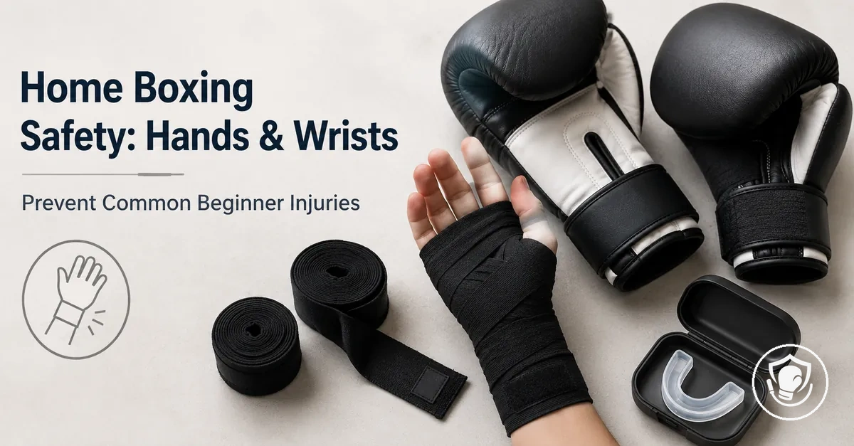 Protective beginner home boxing equipment focused on hand and wrist safety