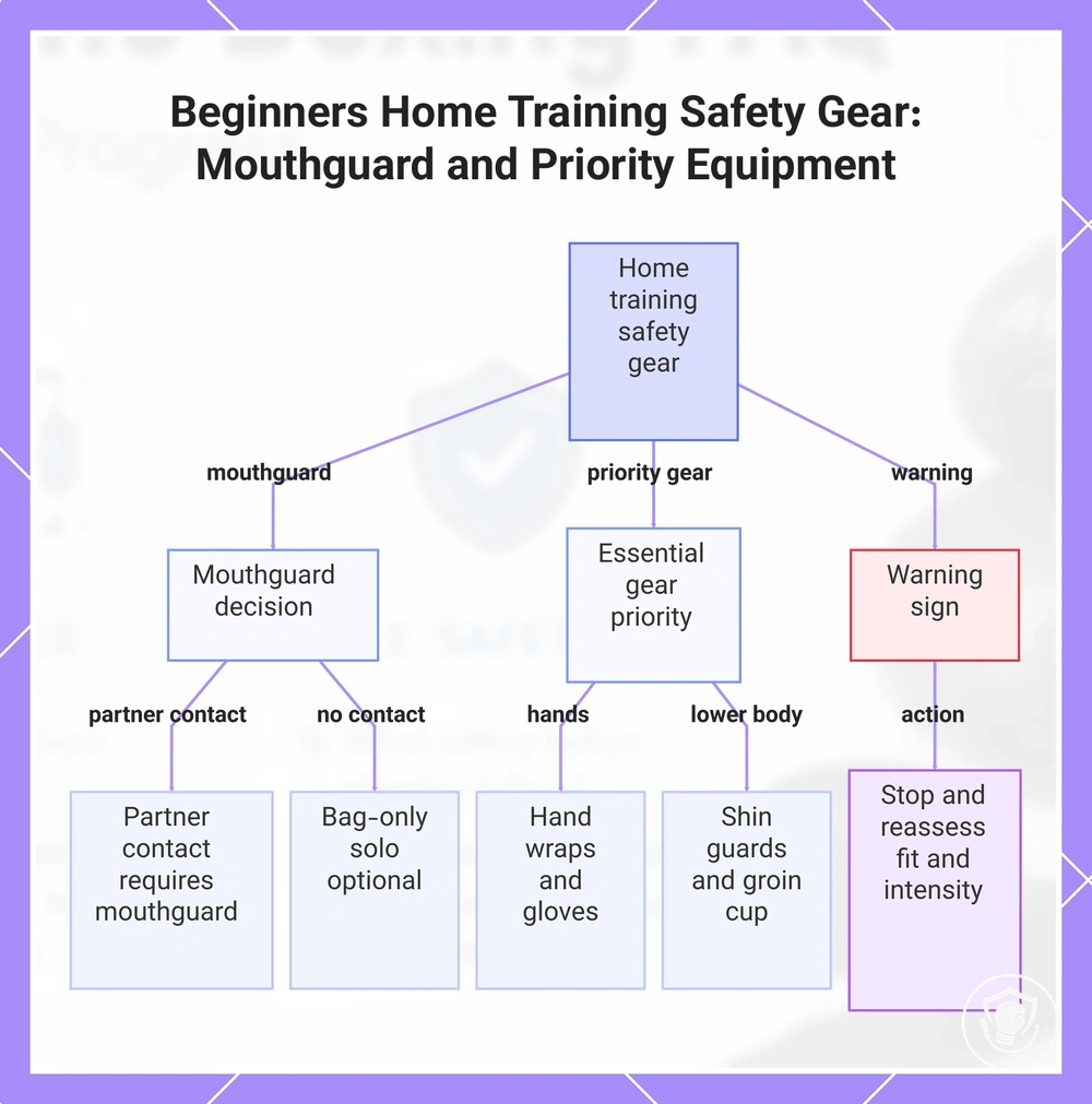 Beginners Home Training Safety Gear: Mouthguard and Priority Equipment