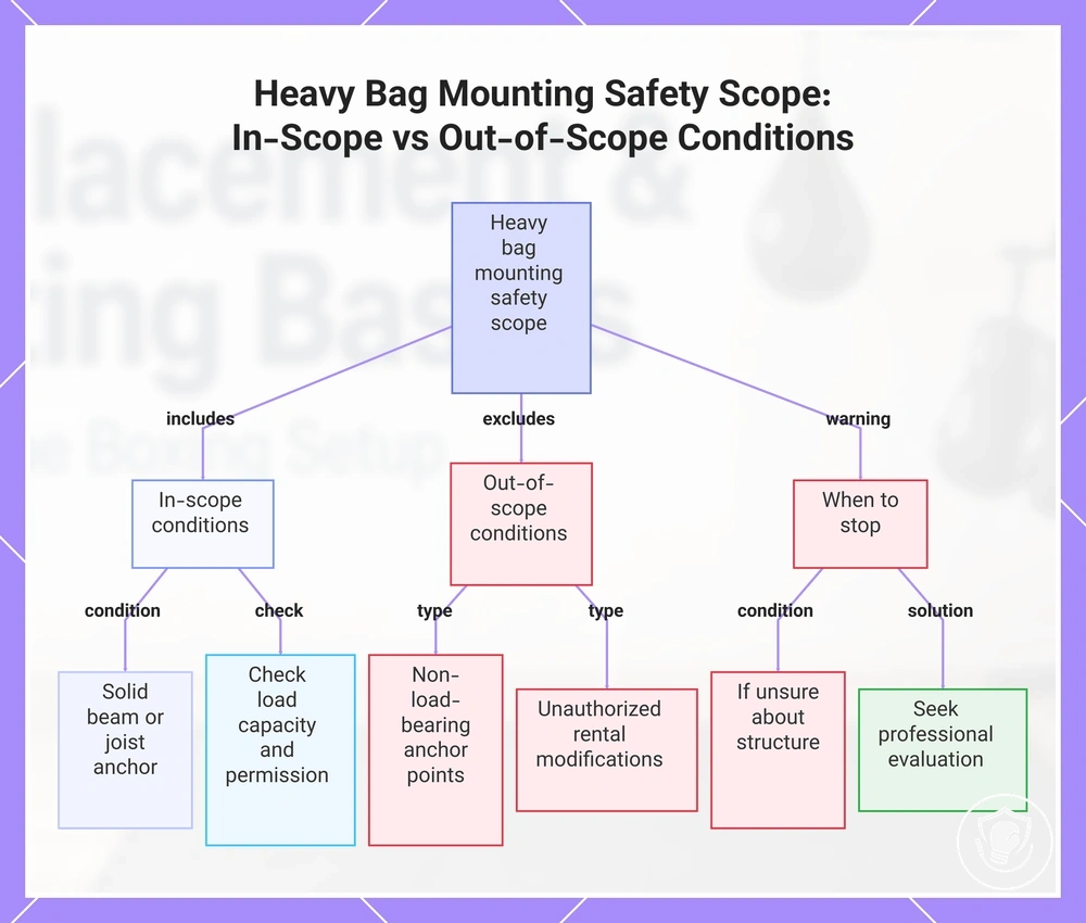 Heavy Bag Mounting Safety Scope: In-Scope vs Out-of-Scope Conditions