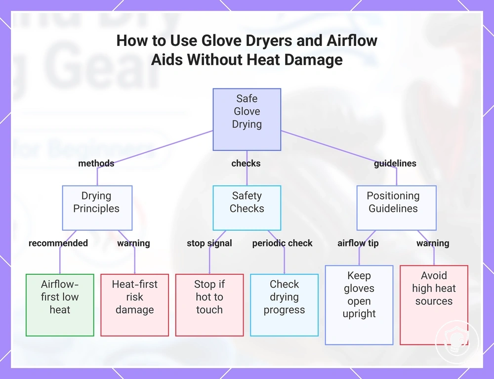 How to Use Glove Dryers and Airflow Aids Without Heat Damage