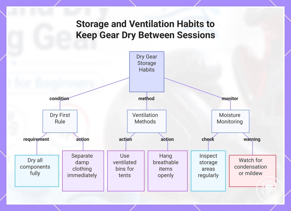 Storage and Ventilation Habits to Keep Gear Dry Between Sessions