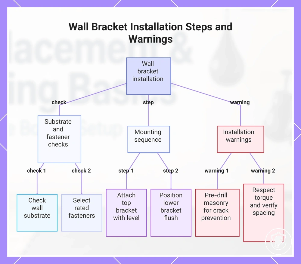Wall Bracket Installation Steps and Warnings