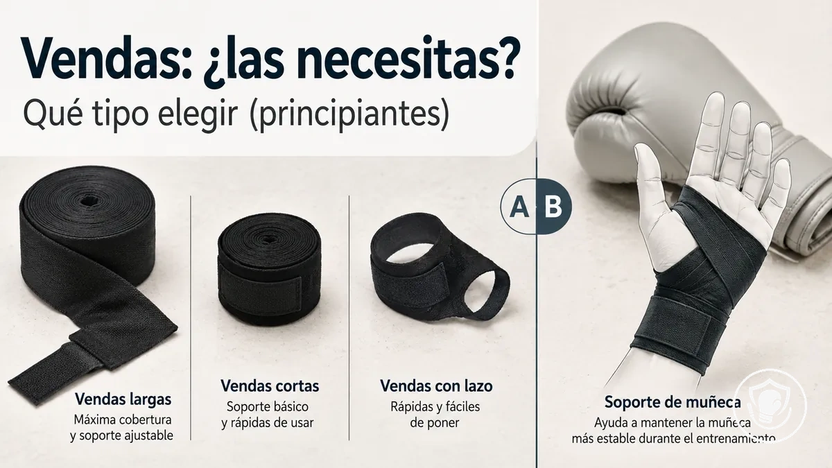 Tipos de vendas de boxeo para principiantes y soporte de muñeca para entrenar en casa