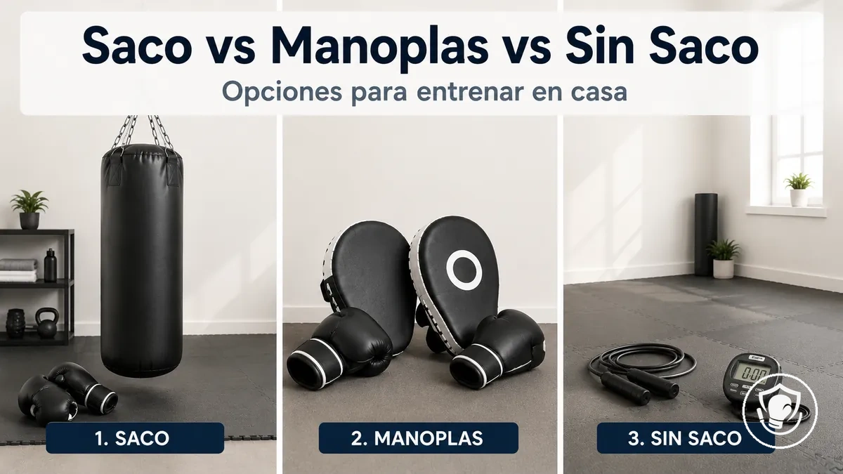 Opciones de montaje en casa: entrenamiento con saco y trabajo con manoplas