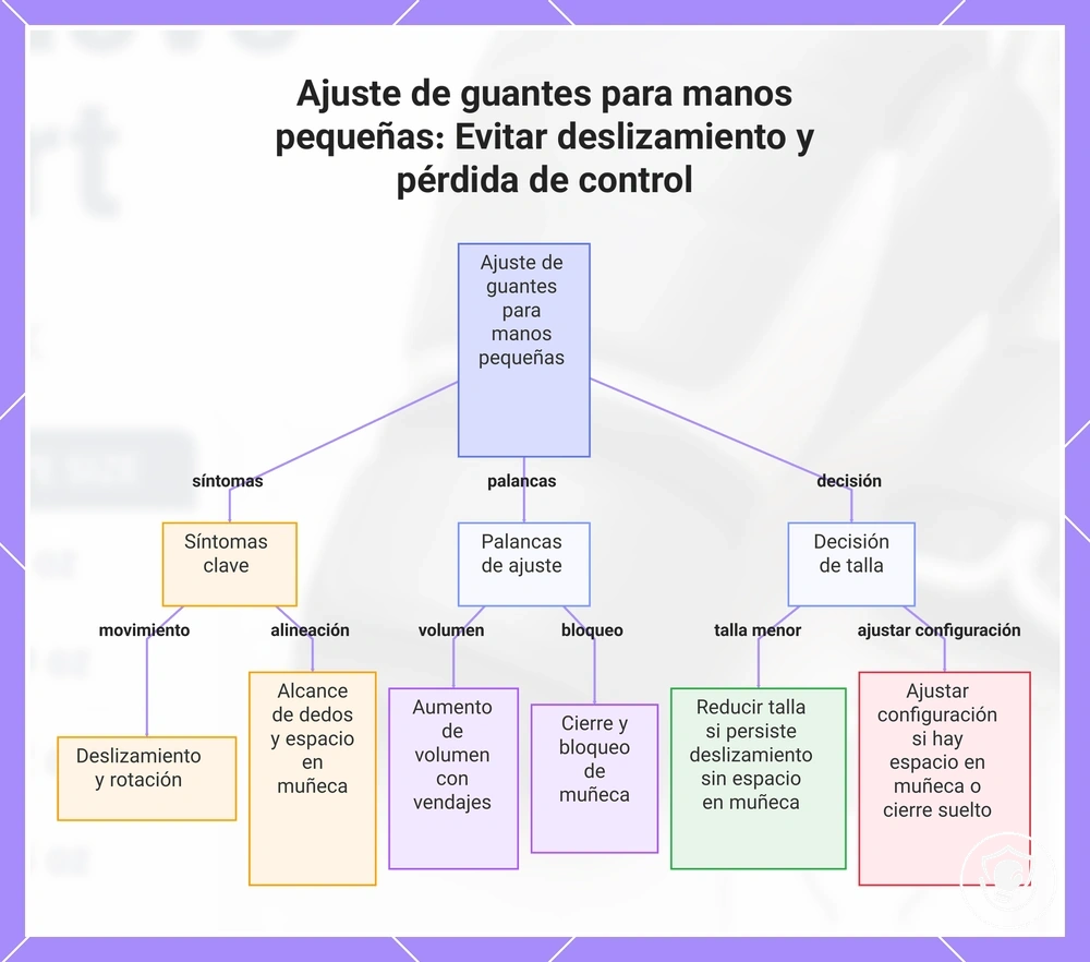 Ajuste de guantes para manos pequeñas: Evitar deslizamiento y pérdida de control