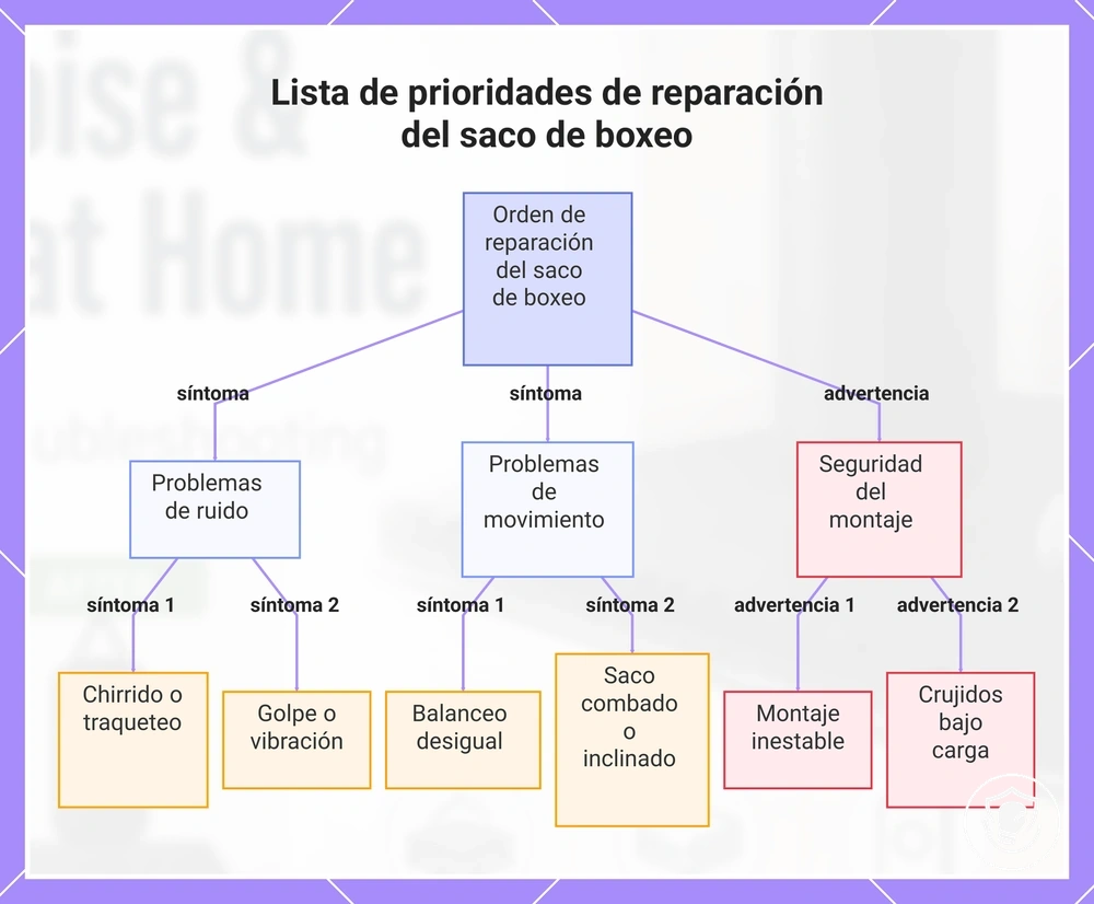 Lista de prioridades de reparación del saco de boxeo