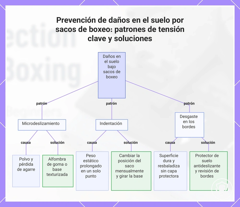 Prevención de daños en el suelo por sacos de boxeo: patrones de tensión clave y soluciones