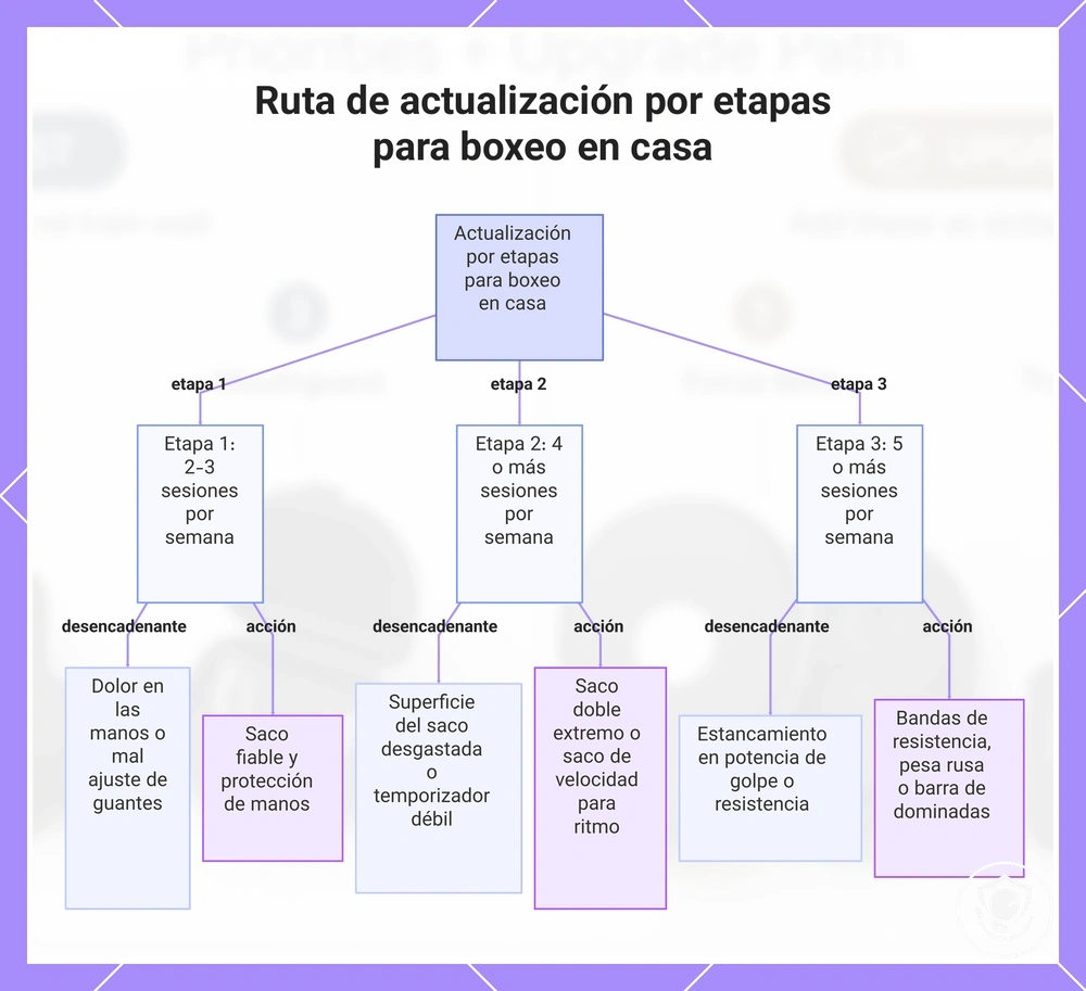 Ruta de actualización por etapas para boxeo en casa