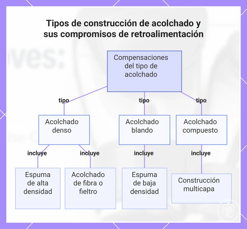 Tipos de construcción de acolchado y sus compromisos de retroalimentación