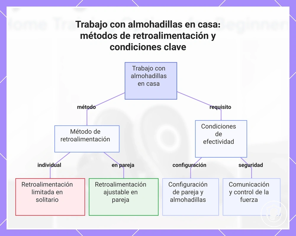 Trabajo con almohadillas en casa: métodos de retroalimentación y condiciones clave