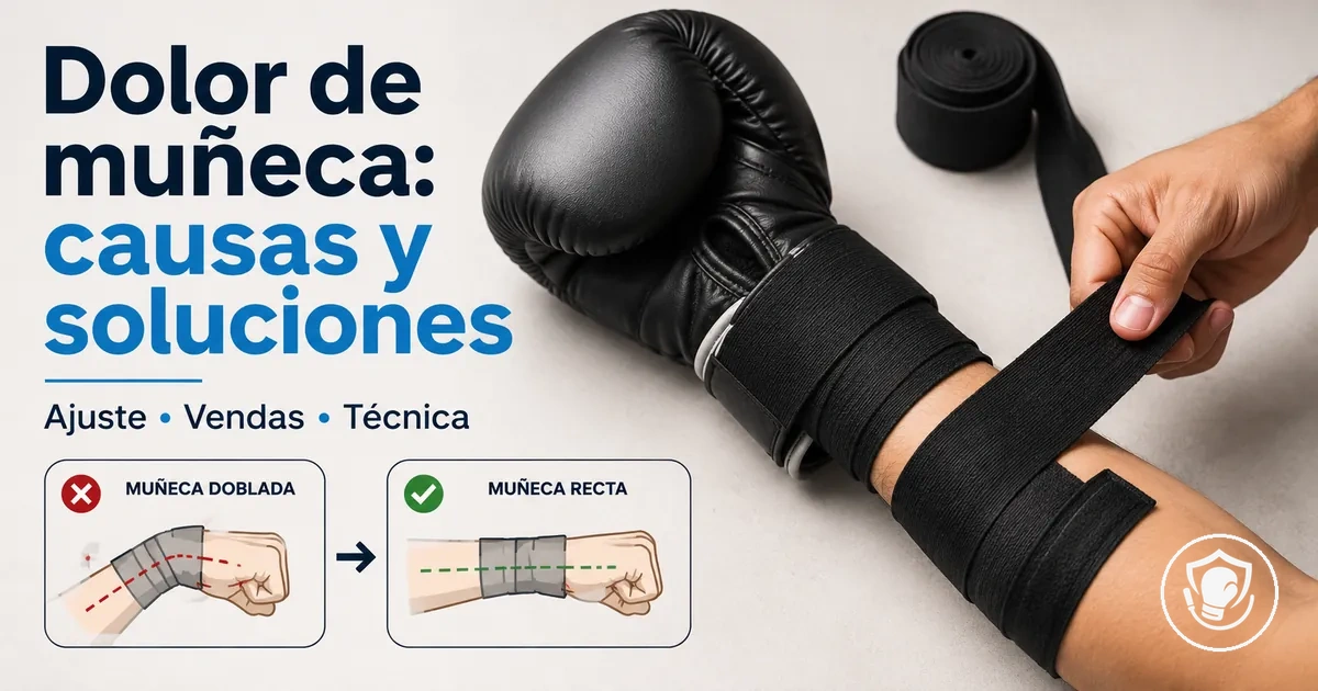 Soporte de muñeca y ajustes de técnica para reducir dolor de muñeca en boxeo en casa para principiantes