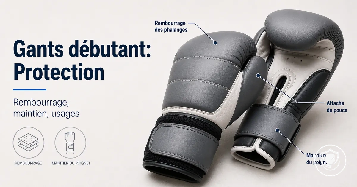 Gants de boxe montrant le rembourrage et la protection pour s’entraîner à la maison