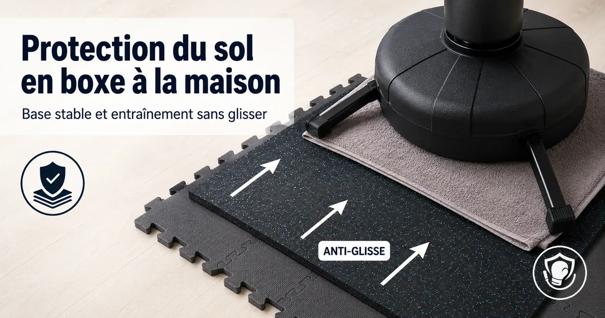 Matériaux de protection du sol et idées de base stable pour un entraînement de boxe à la maison