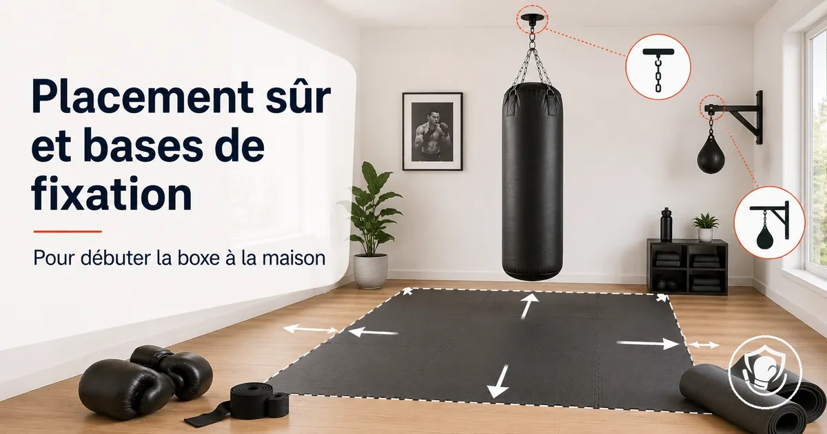 Plan de placement et de fixation sûrs pour un équipement de boxe à la maison