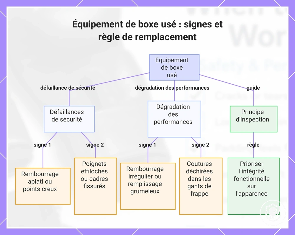 Équipement de boxe usé : signes et règle de remplacement