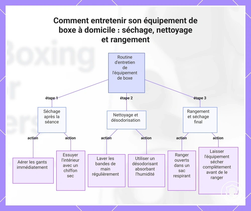 Comment entretenir son équipement de boxe à domicile : séchage, nettoyage et rangement
