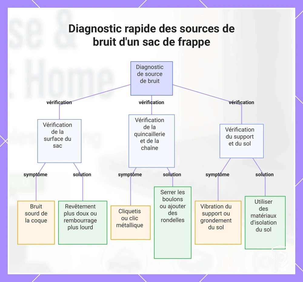 Diagnostic rapide des sources de bruit d'un sac de frappe