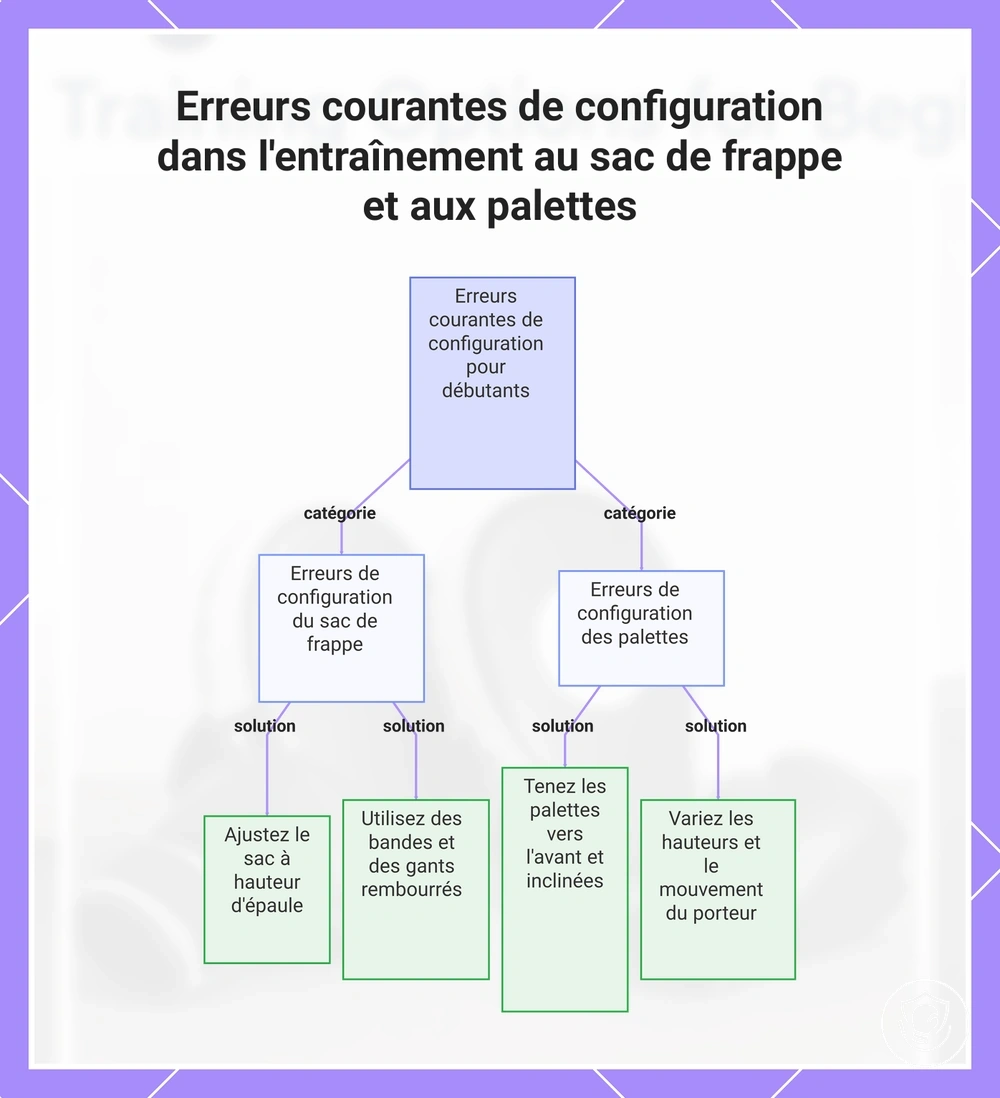 Erreurs courantes de configuration dans l'entraînement au sac de frappe et aux palettes