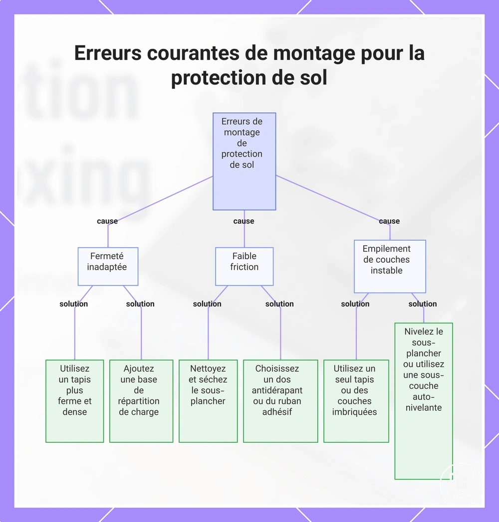 Erreurs courantes de montage pour la protection de sol