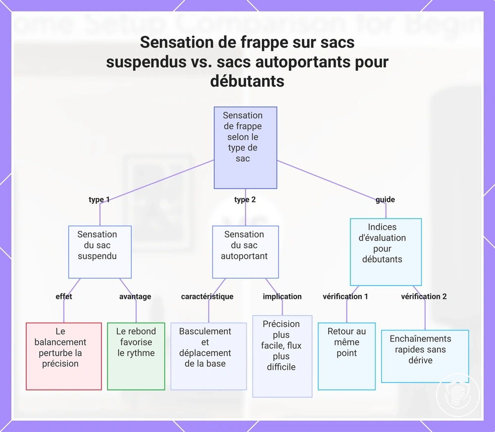Sensation de frappe sur sacs suspendus vs. sacs autoportants pour débutants