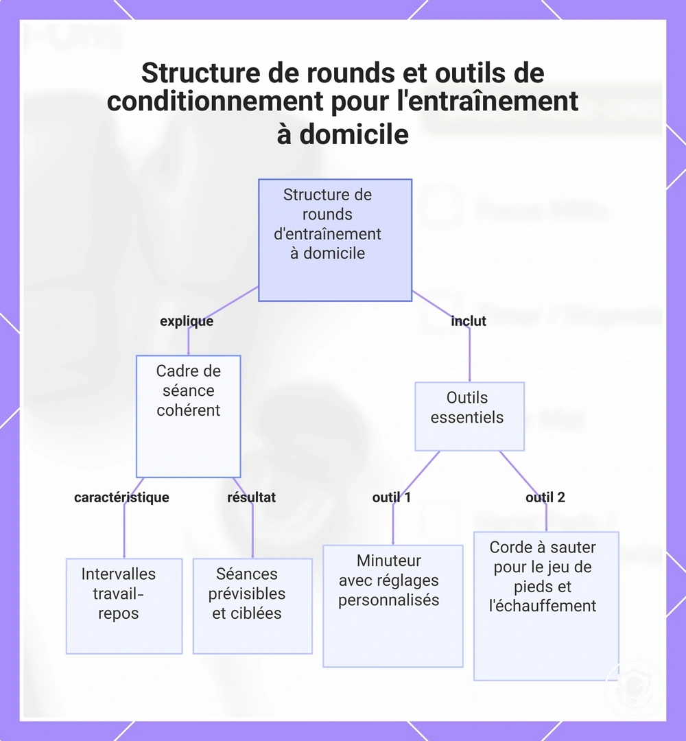 Structure de rounds et outils de conditionnement pour l'entraînement à domicile