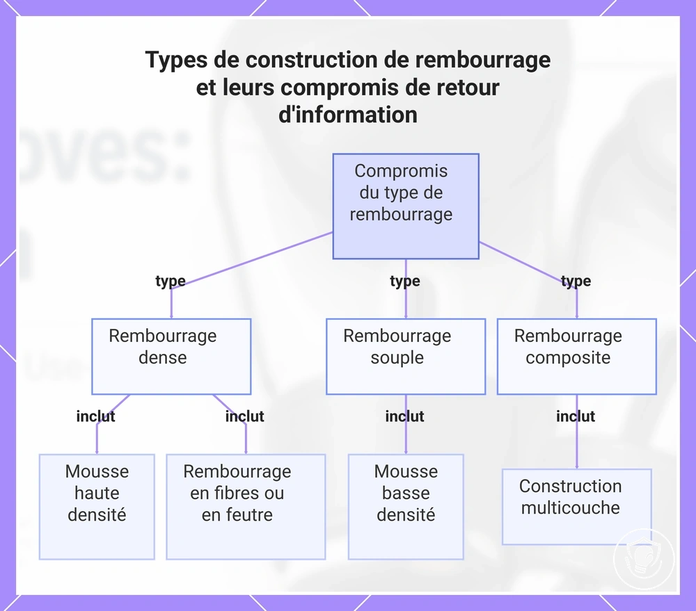Types de construction de rembourrage et leurs compromis de retour d'information